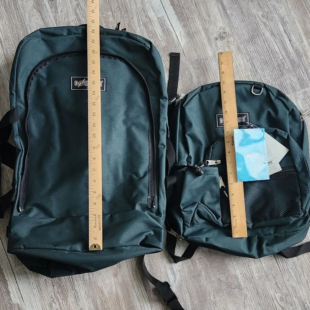 Compass 2 in 1 Outdoor Products Backpack Green Hiking Polyester Bag NWT New